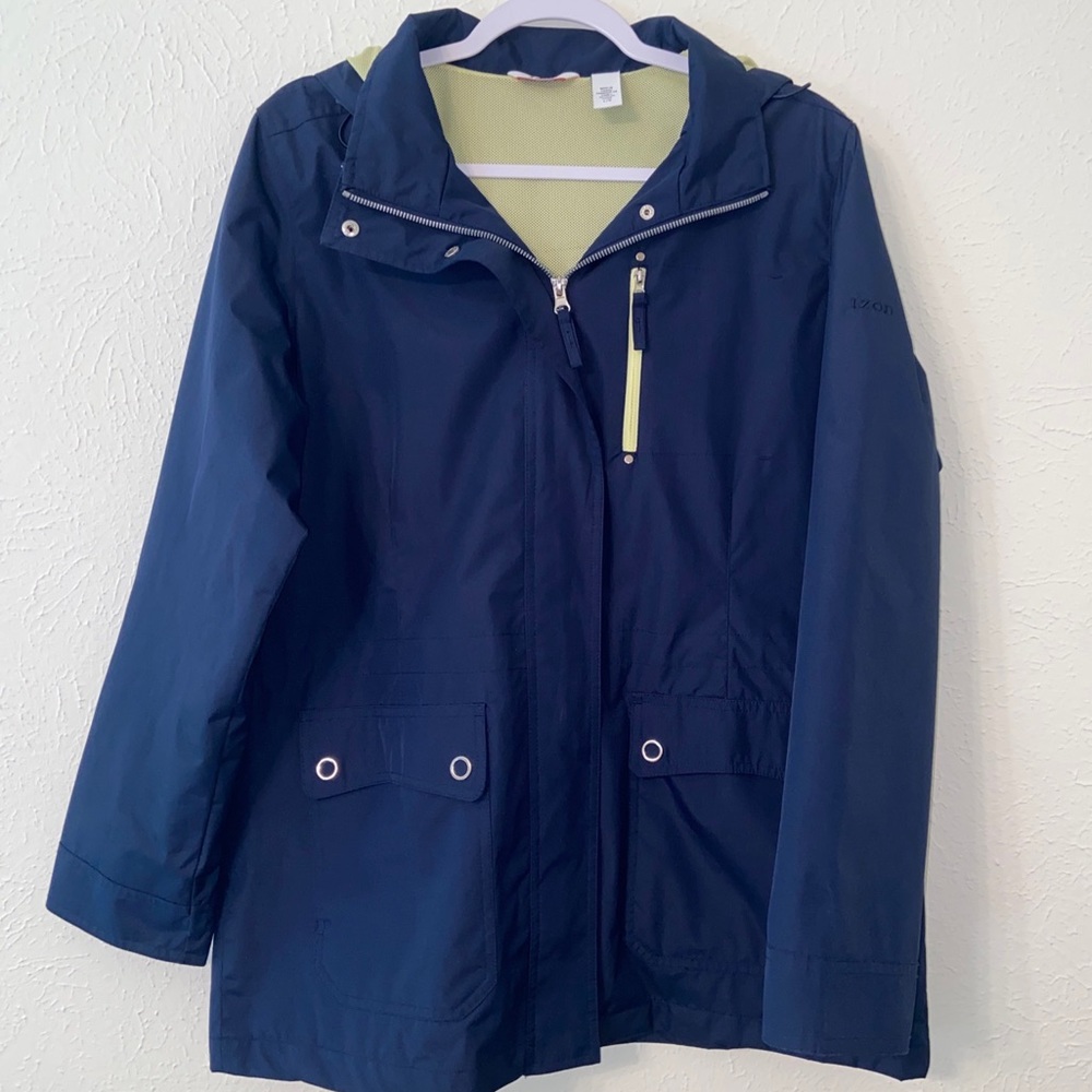 IZOD Waterproof Rain Coat With Removable Hood